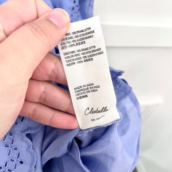 Cleobella Alma Embroidered Pointelle Mini Dress Sky Purple Size M - Picture 5 of 6